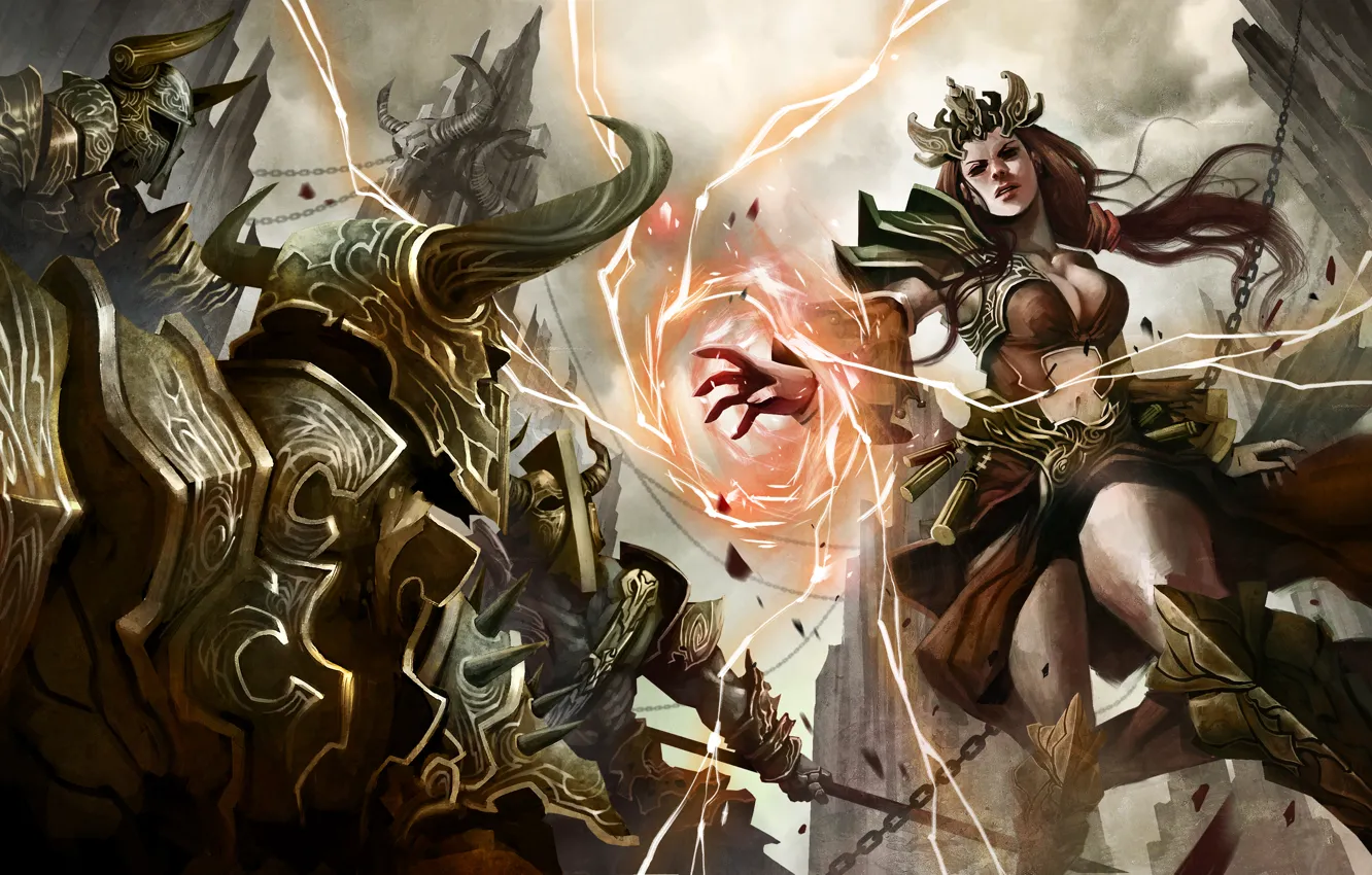 Photo wallpaper Diablo 3, the enchantress, wizard, Diablo III Reaper of Souls