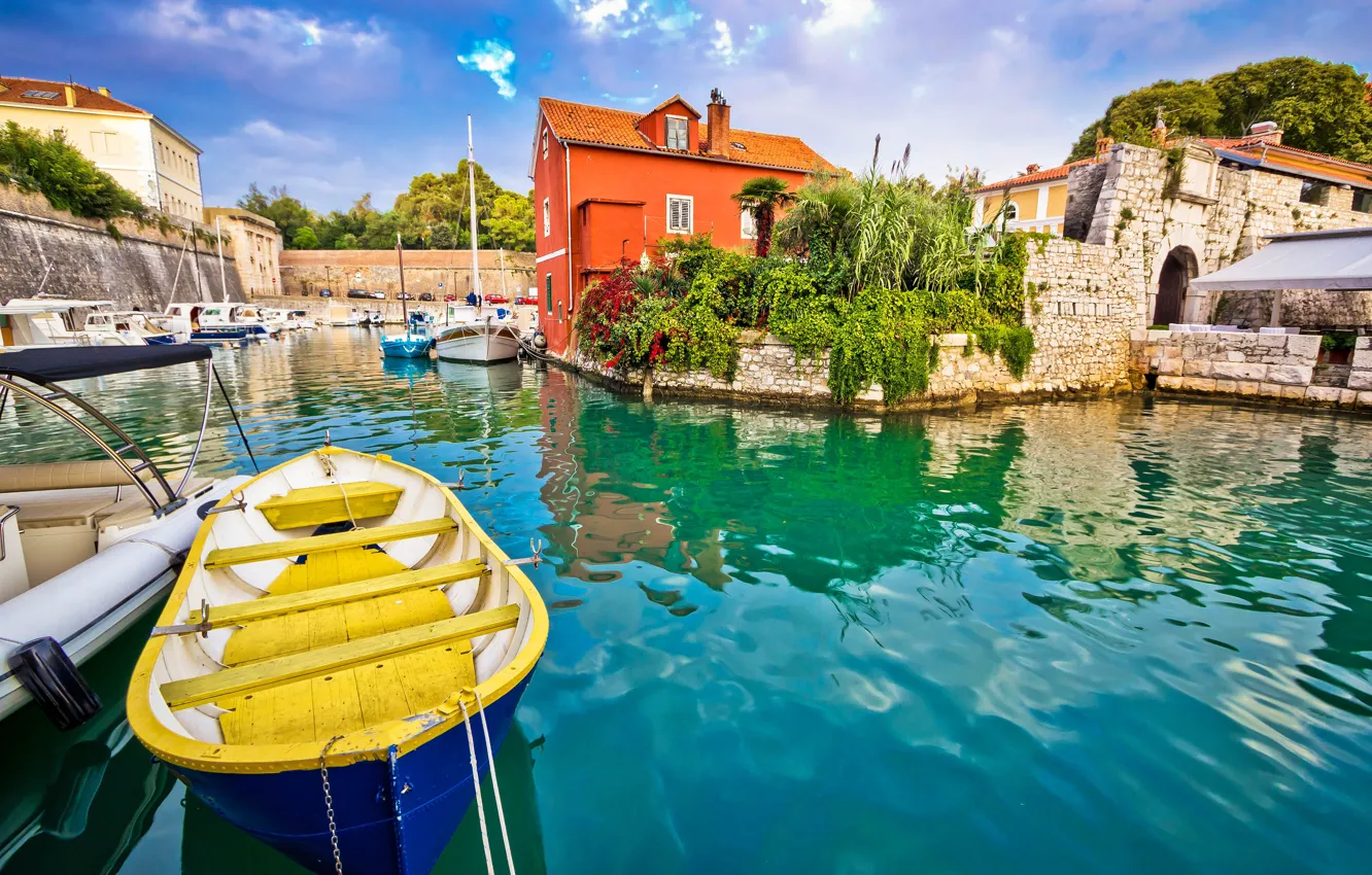 Photo wallpaper sea, the city, pier, Doc, Adriatica, Croatia, Jadran, Zadar