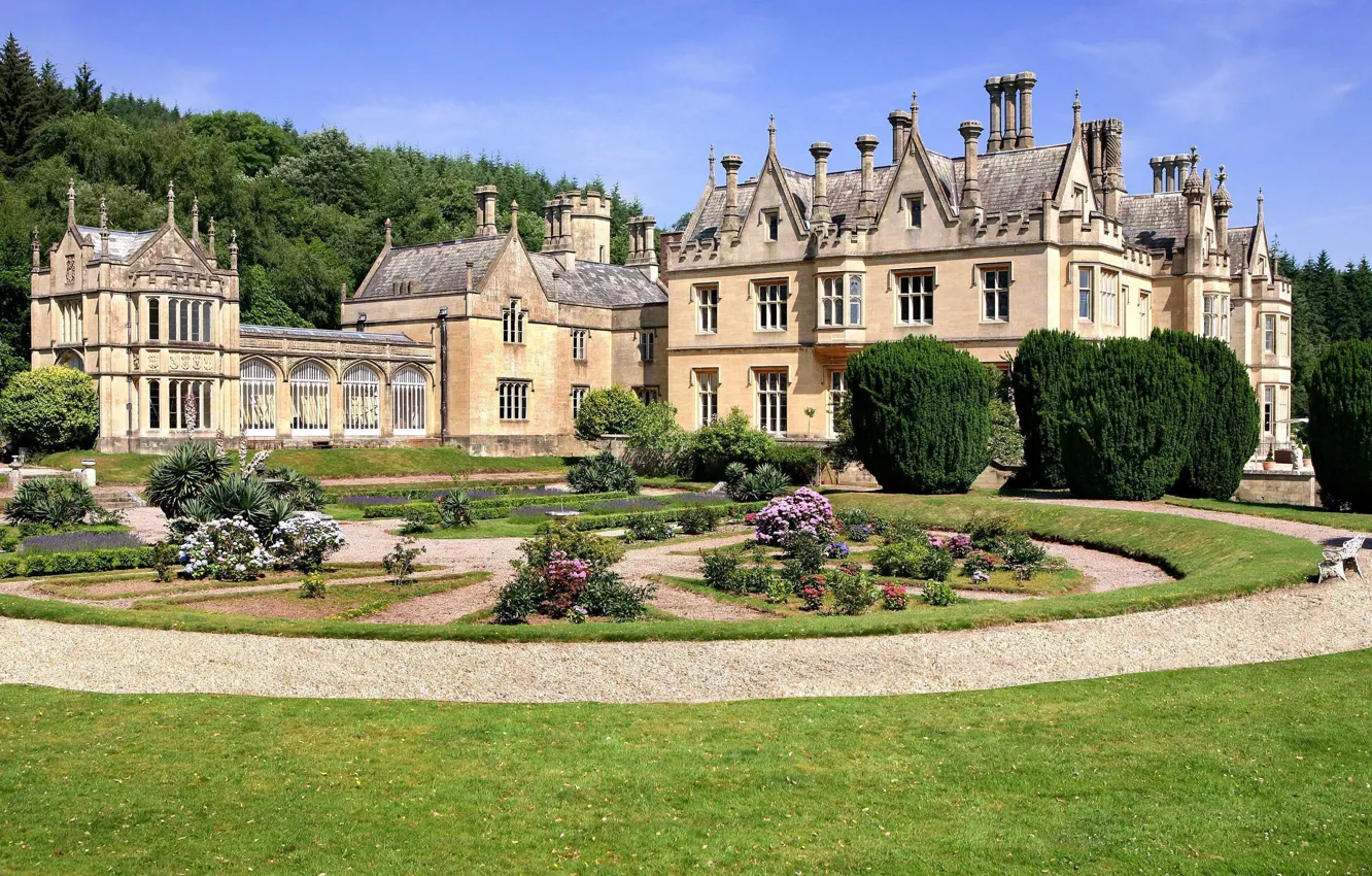 Photo wallpaper garden, UK, Palace, main, Mamhead house, Best Country Houses in Britain