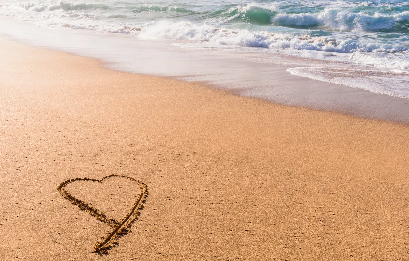 Photo wallpaper sand, sea, beach, summer, summer, love, beach, sea