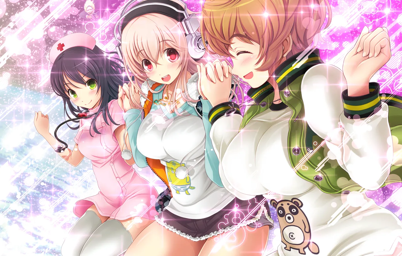 Photo wallpaper joy, girls, nurse, art, super sonic, pendants, nitroplus, suzu Fuji