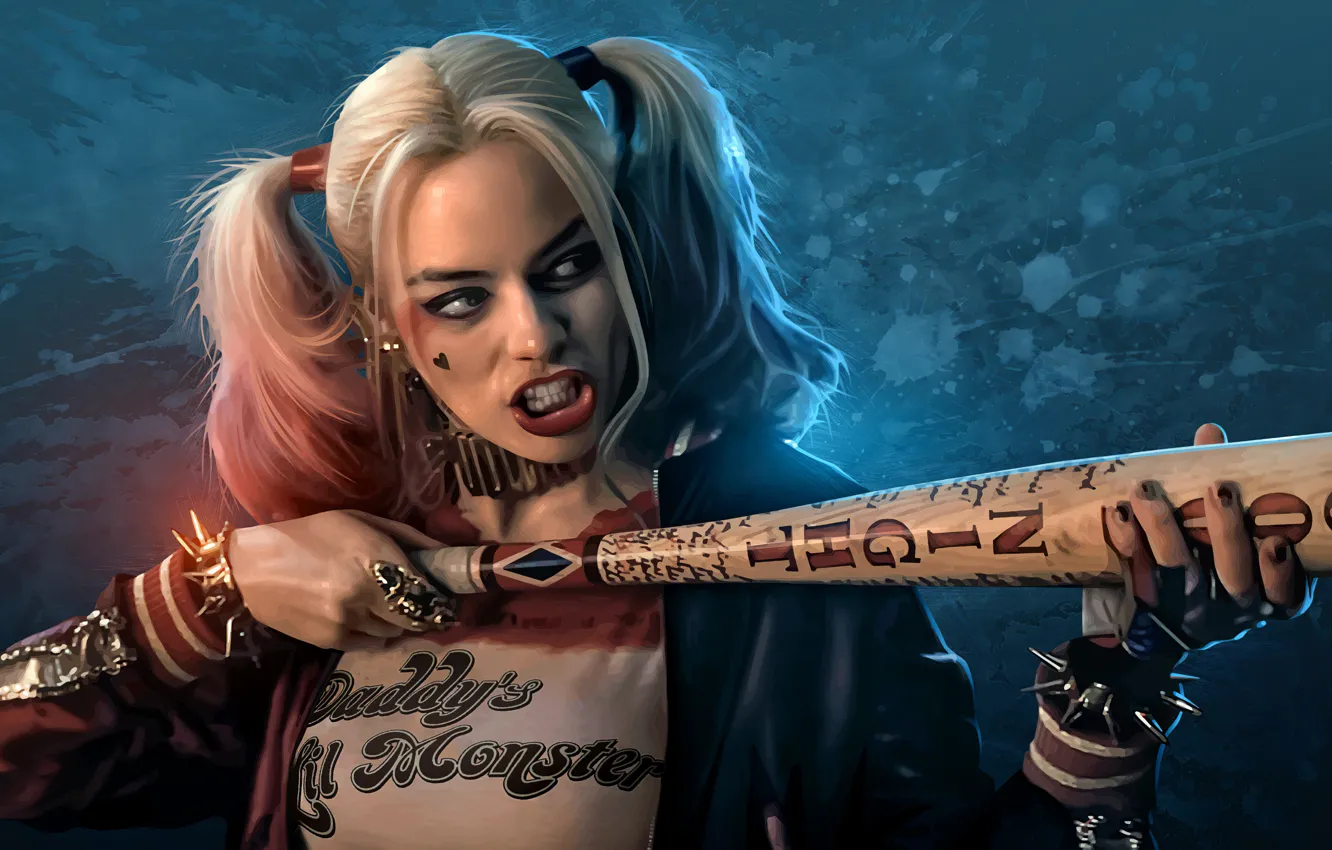 Photo wallpaper girl, Harley Quinn, bit, Suicide Squad