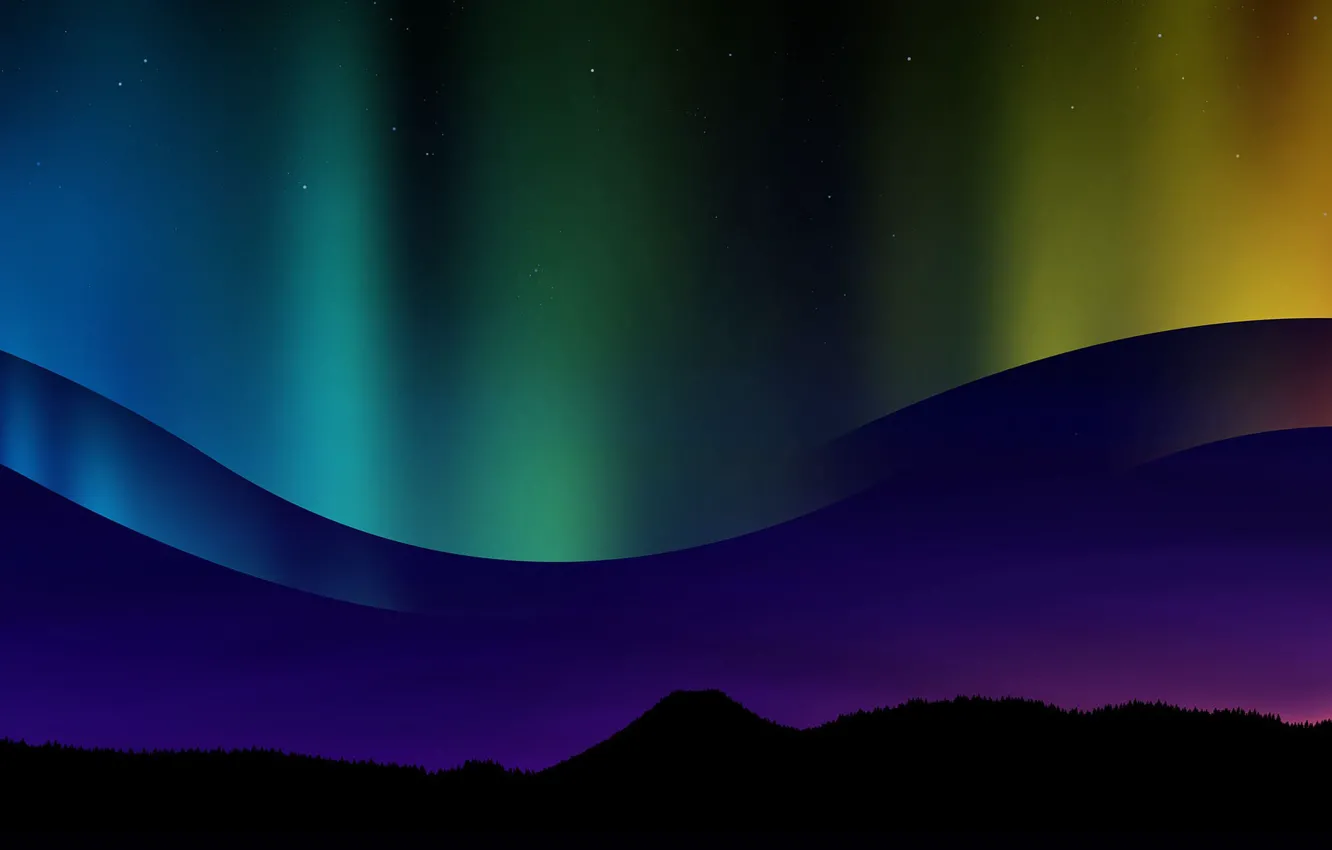 Photo wallpaper color, Aurora, Northern lights