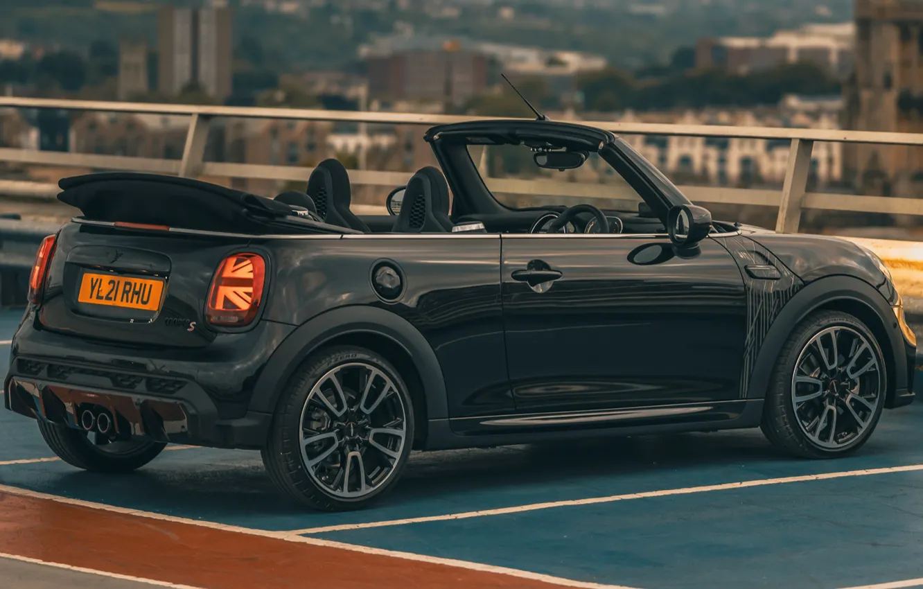 Photo wallpaper convertible, exterior, Convertible, 2021, Mini Cooper S, JCW Package, Shadow Edition, MINI Cooper WITH