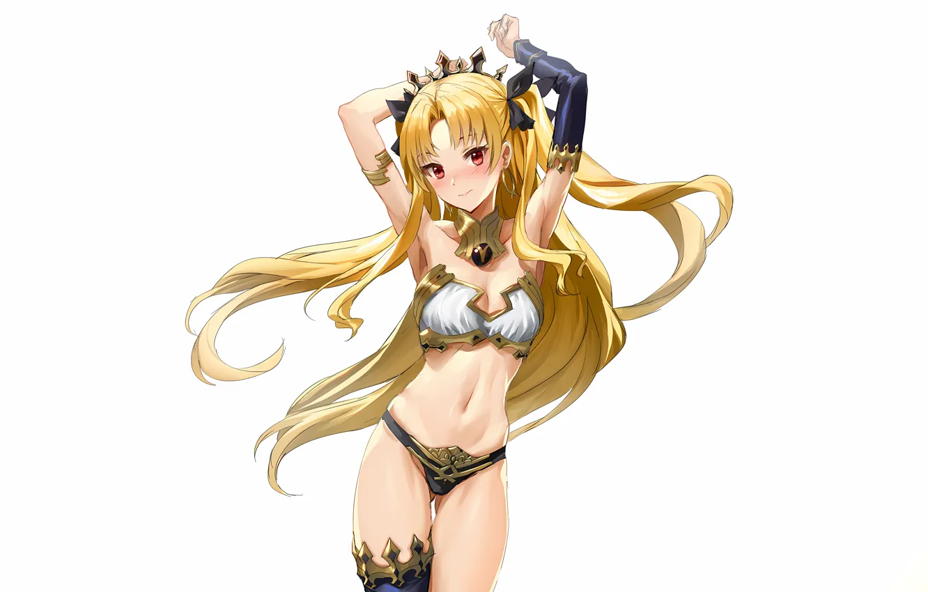 Photo wallpaper girl, sexy, cleavage, panties, thighhighs, long hair, boobs, anime