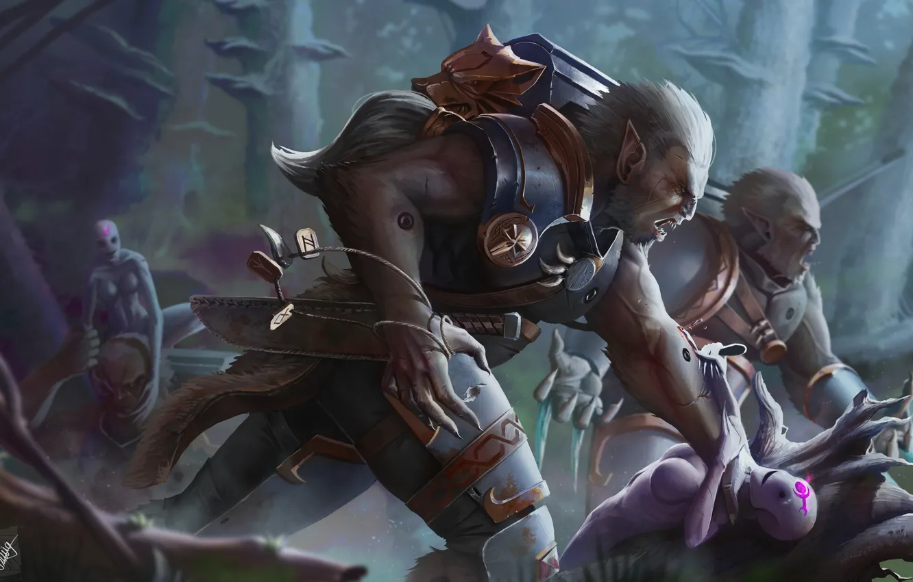 Photo wallpaper armor, soldiers, Warhammer, warhammer 40k, astartes, Wulfen