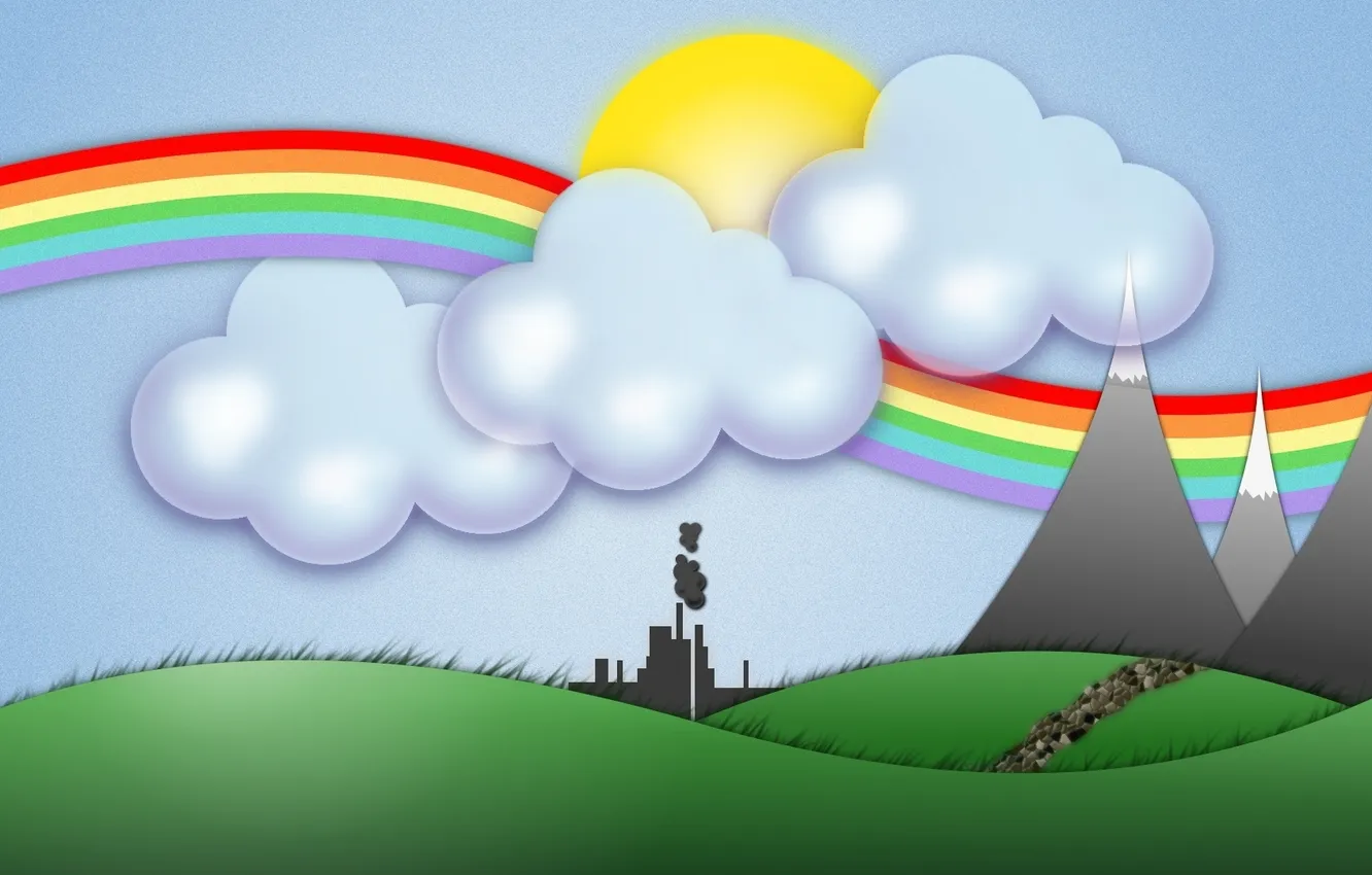 Photo wallpaper mood, Wallpaper, figure, graphics, rainbow, vector, light