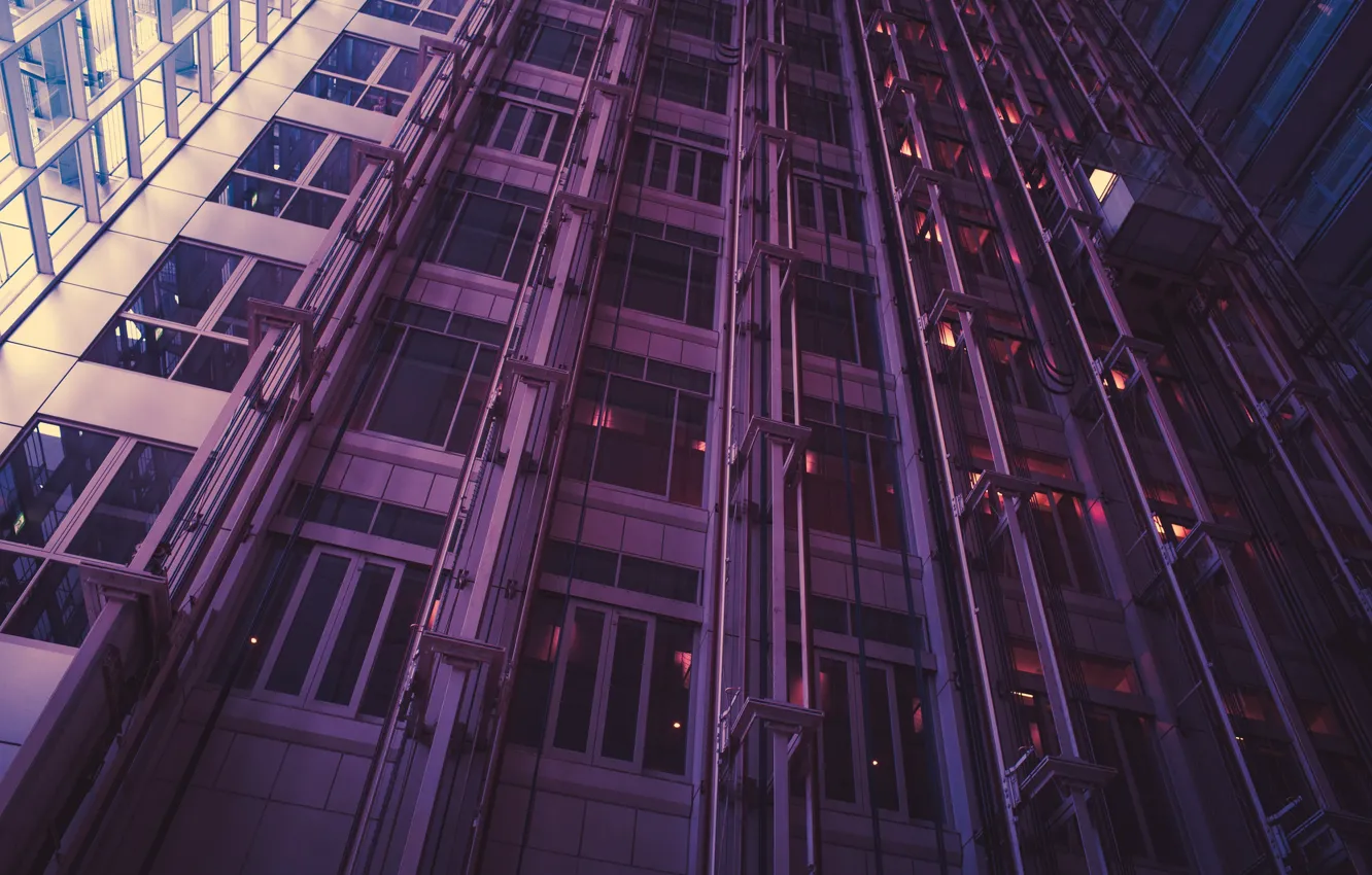 Photo wallpaper glass, home, skyscrapers, window