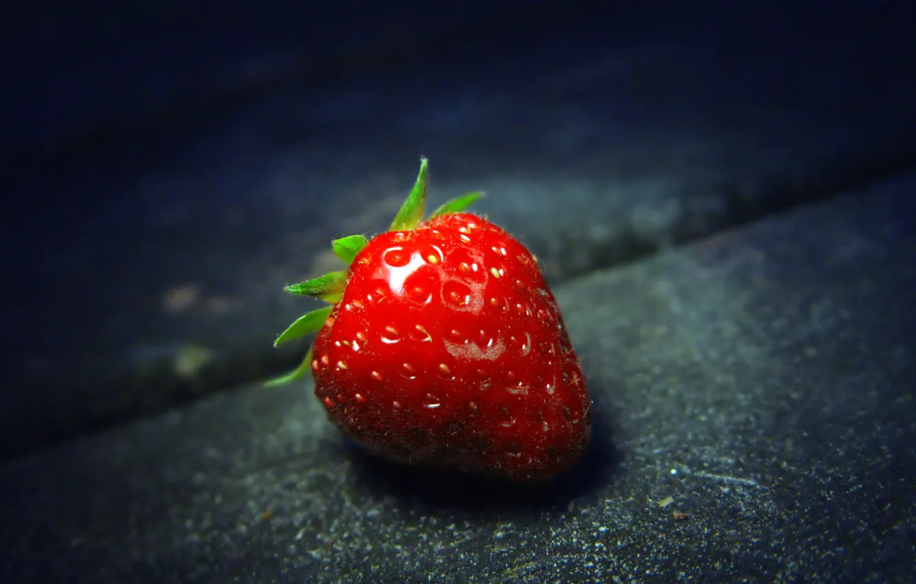 Photo wallpaper macro, food, strawberry, berry, strawberry