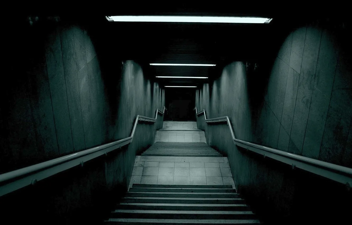 Photo wallpaper fear, darkness, the tunnel, ladder