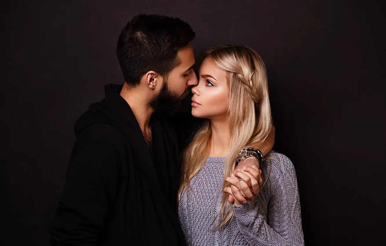 Photo wallpaper look, girl, hugs, pair, male, lovers, Liliya Nazarova