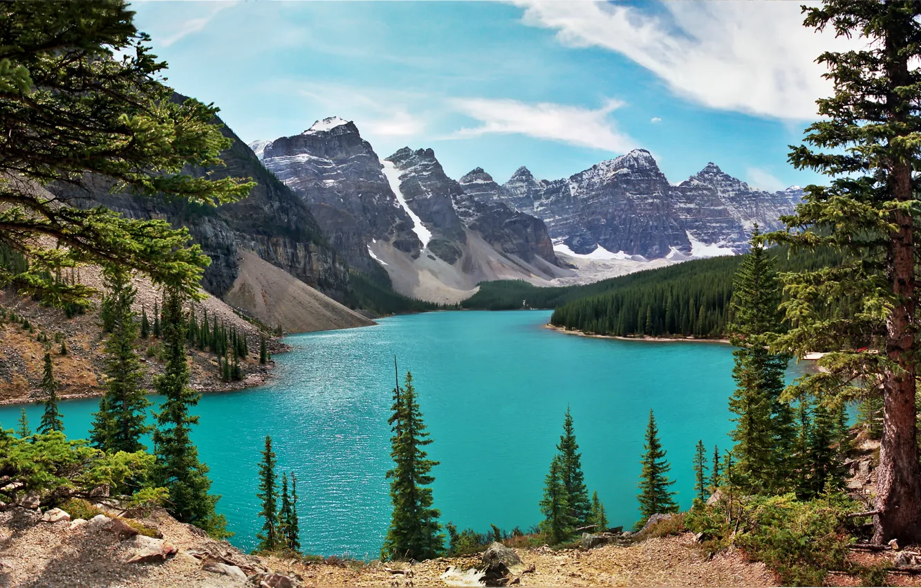 Photo wallpaper trees, landscape, lake, Banff National Park, Canada, Moraine