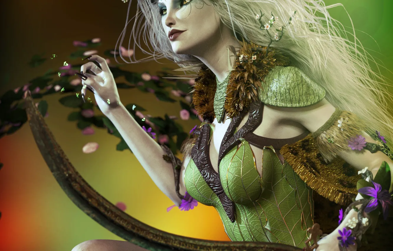 Photo wallpaper weapons, woman, The Druid