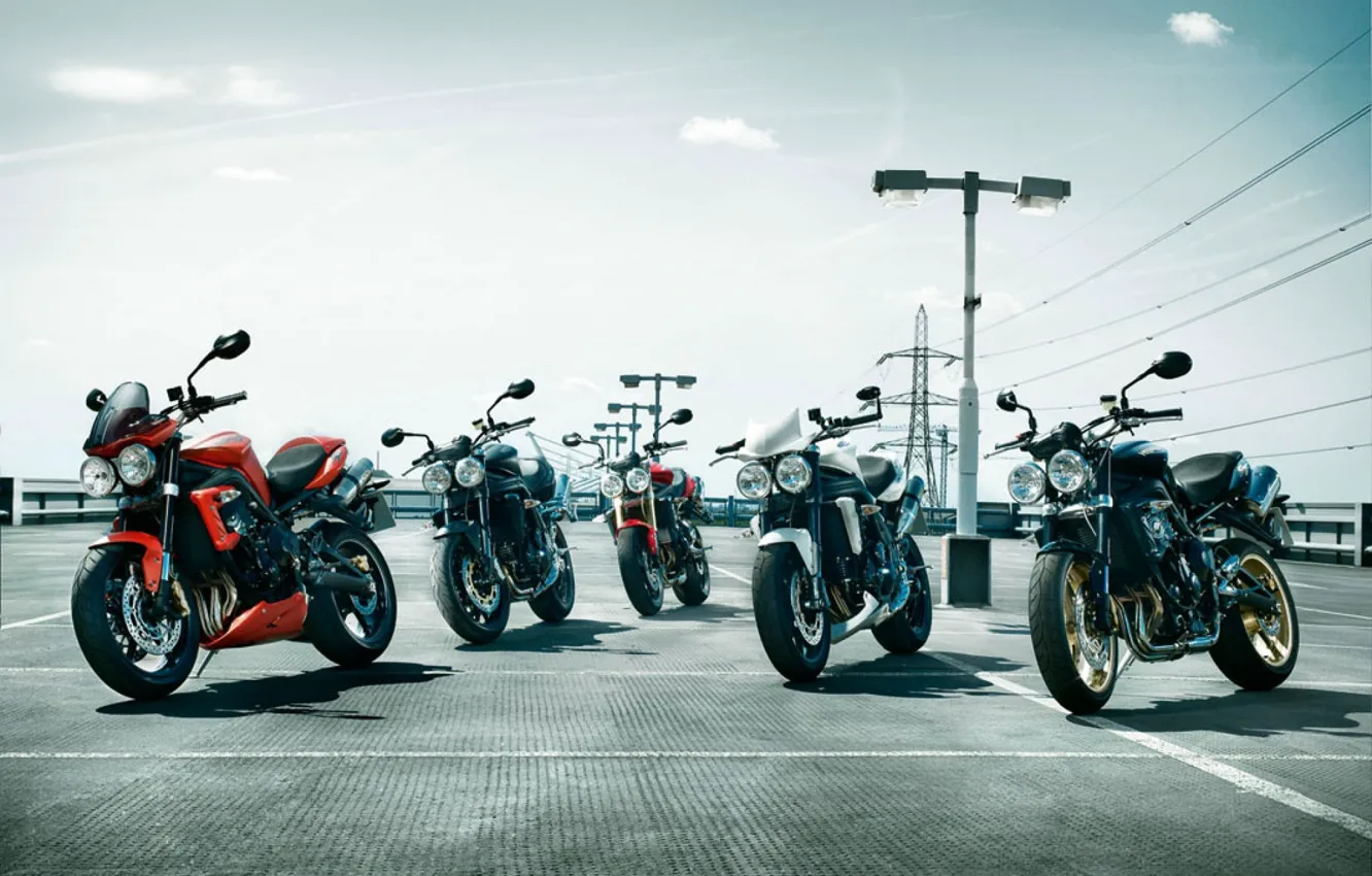 Photo wallpaper motorcycle, Parking, Triumph, Speed Triple R, 2016 five