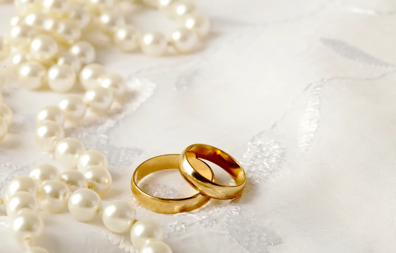 Photo wallpaper ring, pearl, wedding, background, ring, soft, wedding, lace