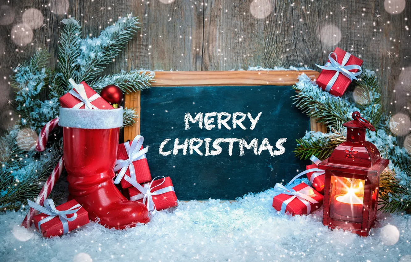 Photo wallpaper winter, snow, decoration, tree, new year, Christmas, Christmas, winter