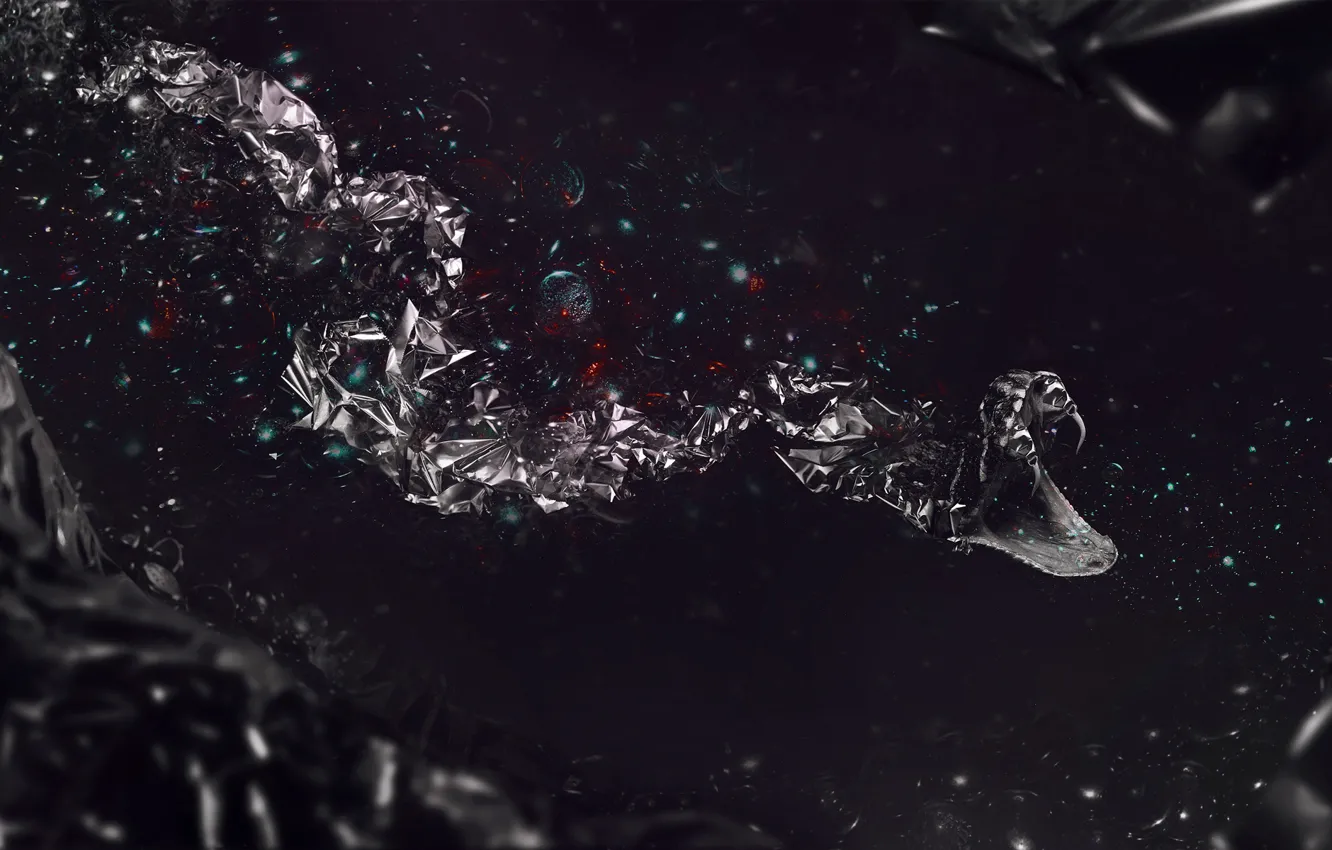 Photo wallpaper fragments, abstraction, Shine, snake, spot, foil