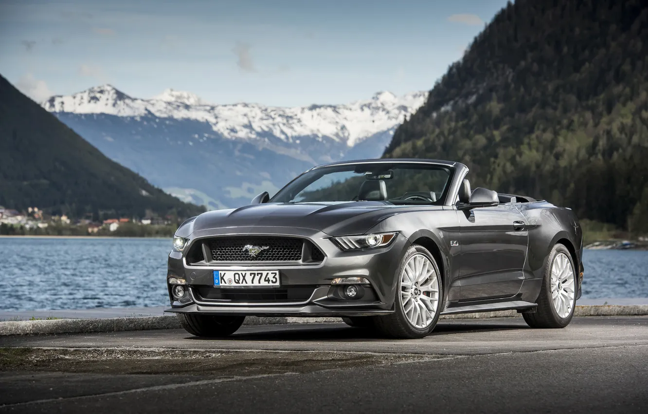 Photo wallpaper Mustang, Ford, Mustang, convertible, Ford, Convertible, 2015, EU-spec
