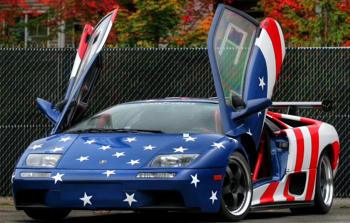 Photo wallpaper background, Lamborghini, the door, supercar, diablo, the front, Lamborghini, Diablo