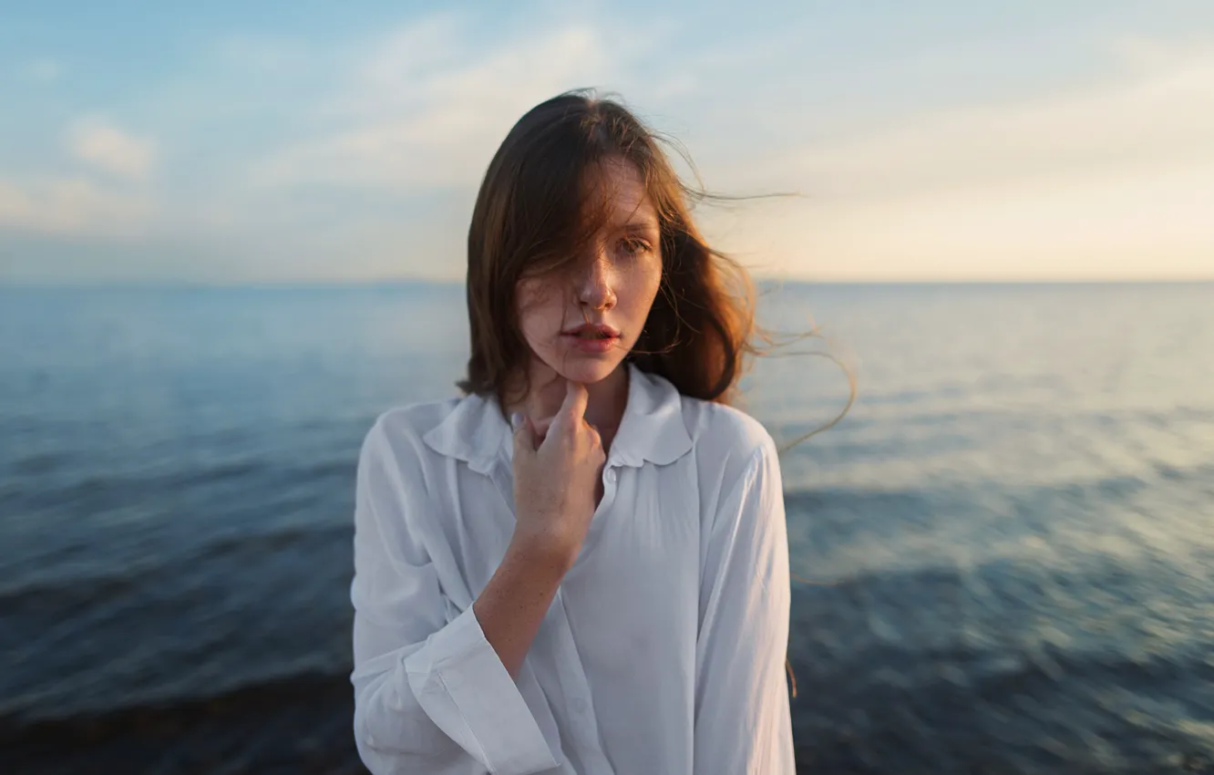 Photo wallpaper look, girl, landscape, hope, sweetheart, model, portrait, light