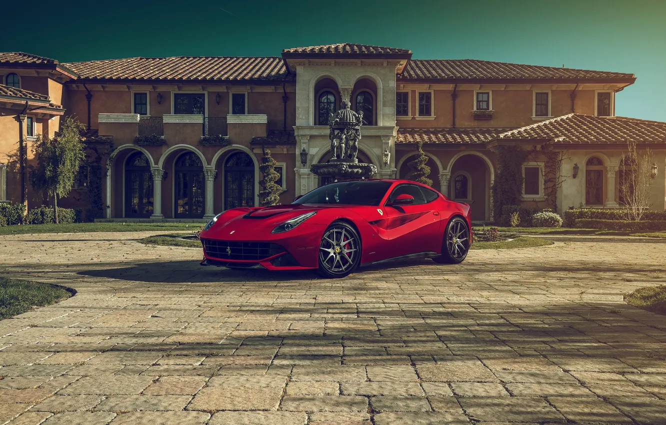 Photo wallpaper Ferrari, Front, Supercar, Berlinetta, F12, Luxury, Wheels