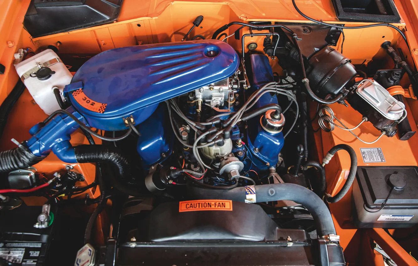 Photo wallpaper orange, engine, Ford, Bronco, Half Cab
