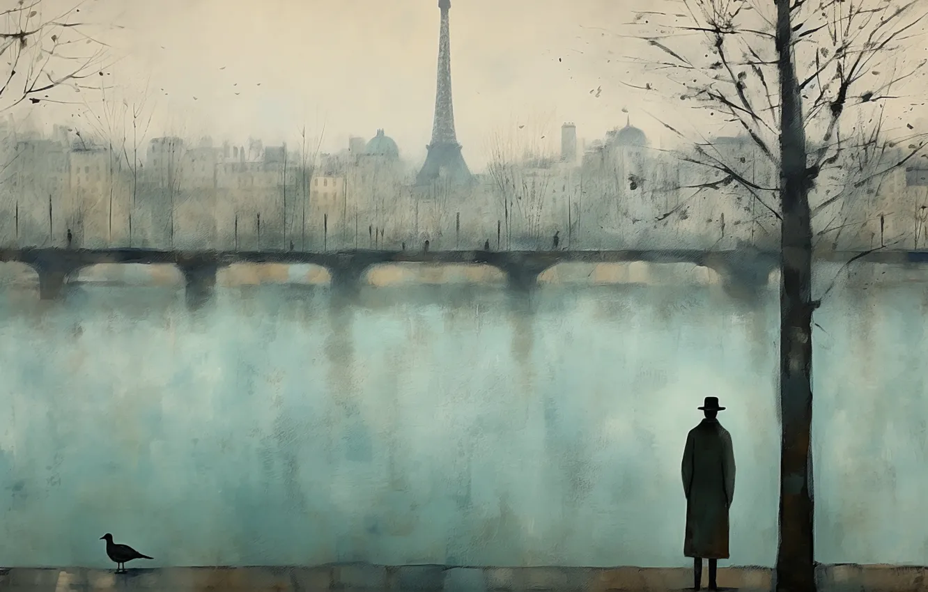 Photo wallpaper the city, figure, silhouette, Martin Sercombe