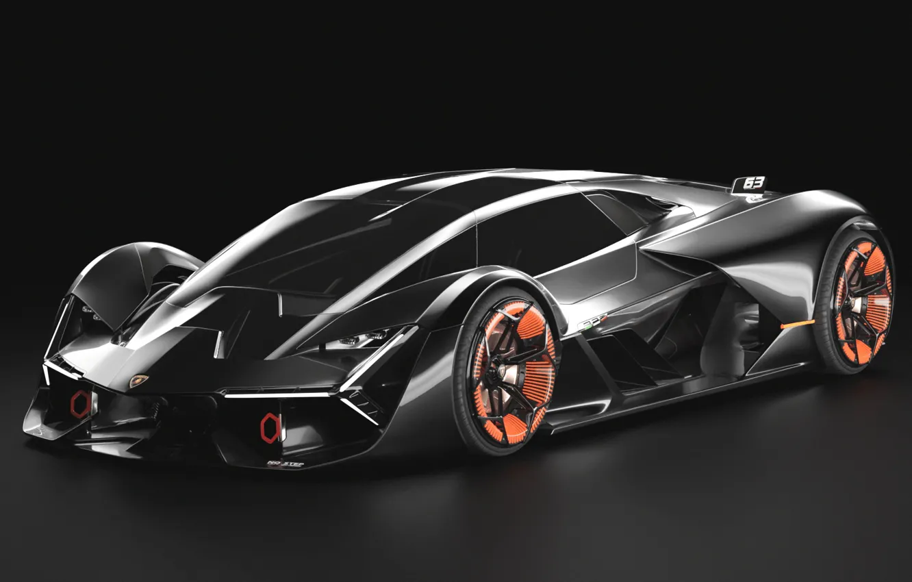 Photo wallpaper the dark background, Lamborghini, Lamborghini The Third Millennium, The third, Millennium