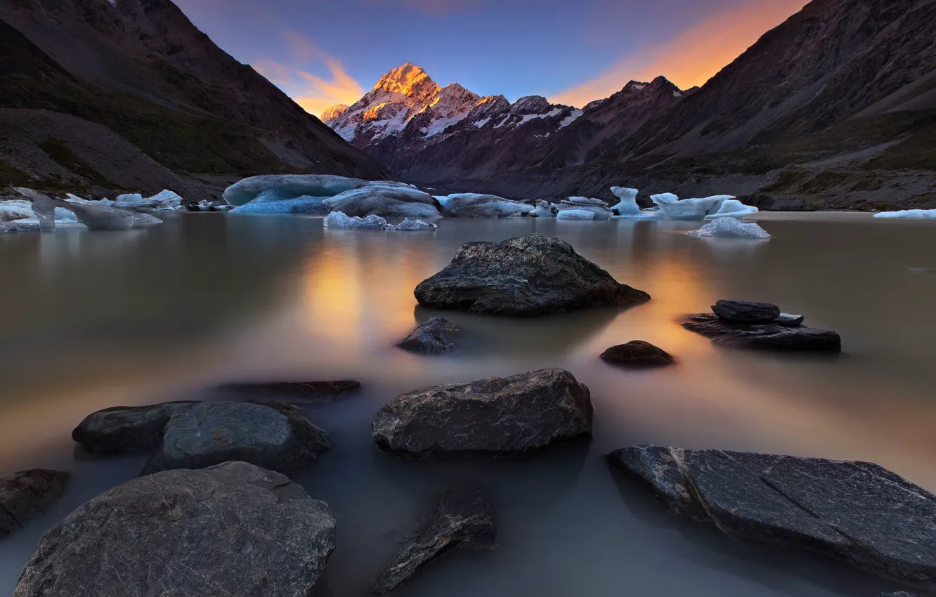 Photo wallpaper New Zealand, National Park, Mount Cook