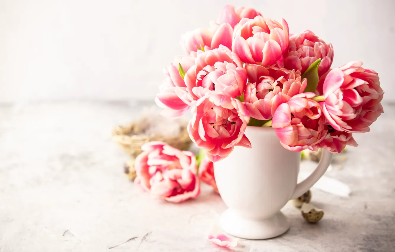Photo wallpaper flowers, tulips, vase, Iryna Melnyk