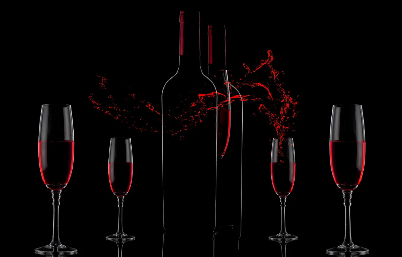 Photo wallpaper wine, splash, glasses, Wine&Love