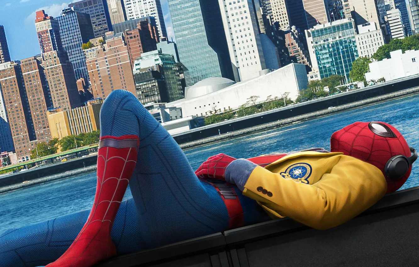 Photo wallpaper the city, new York, spider-man, Spider-man: the Return home, Spider-Man: