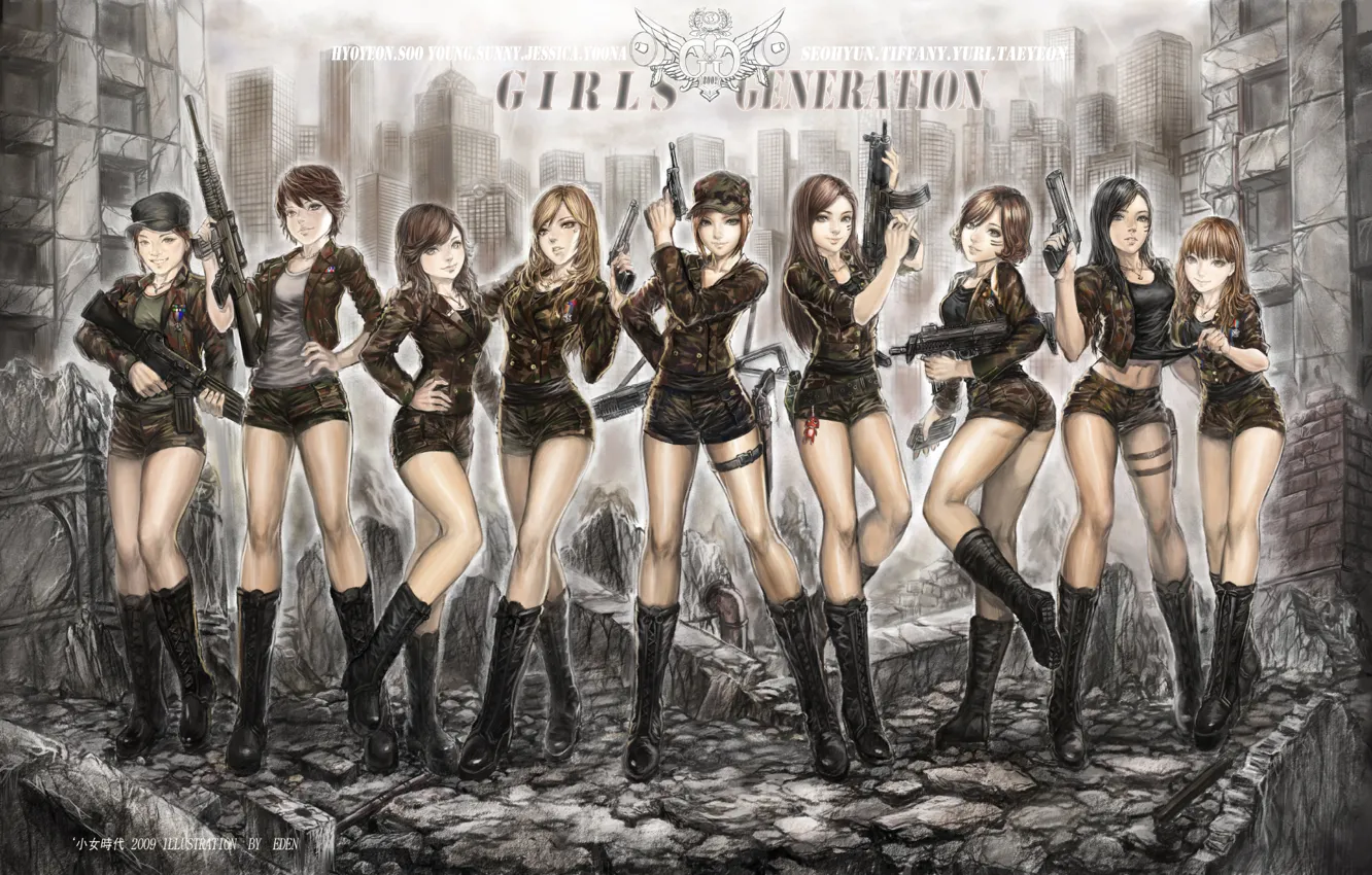 Photo wallpaper girls, anime, Asian girls, Girls Generation