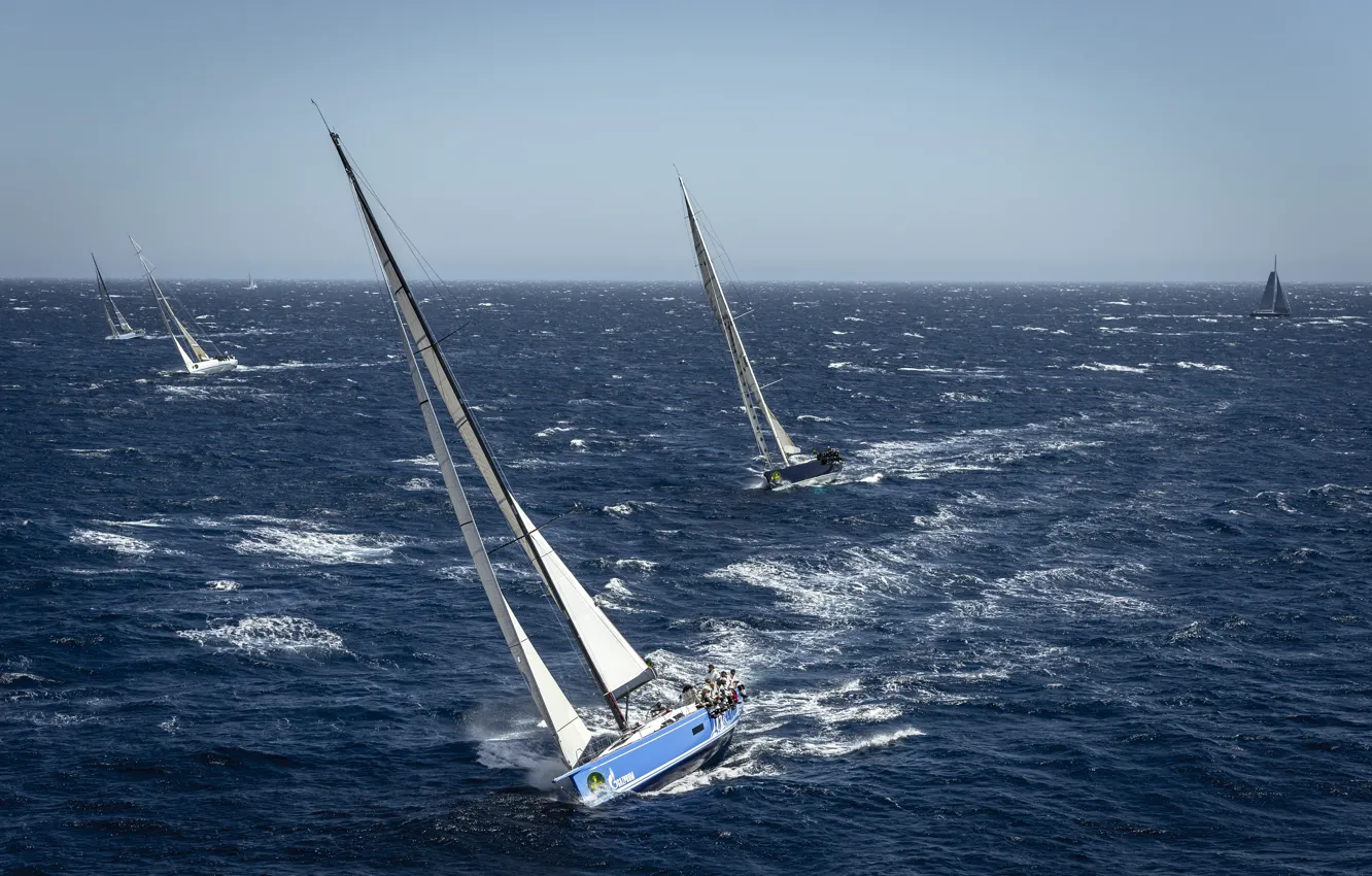 Photo wallpaper sea, sport, yacht, regatta