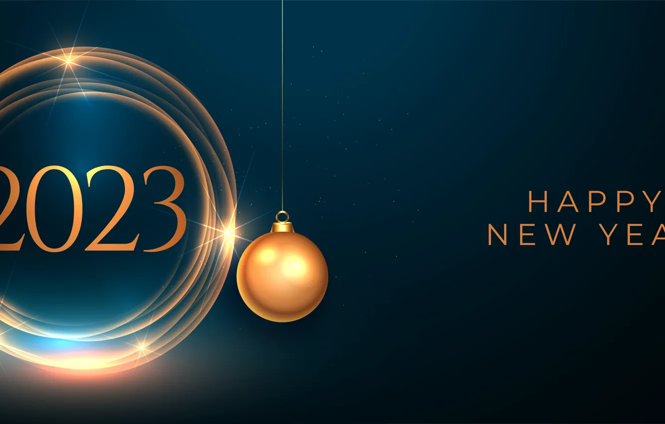 Photo wallpaper balls, light, circles, lights, the inscription, Shine, new year, ring