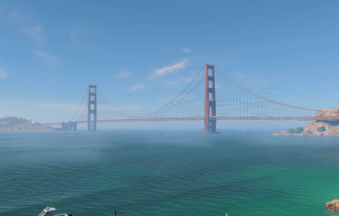 Photo wallpaper bridge, the ocean, Golden gate, San Francisco, watch dogs 2