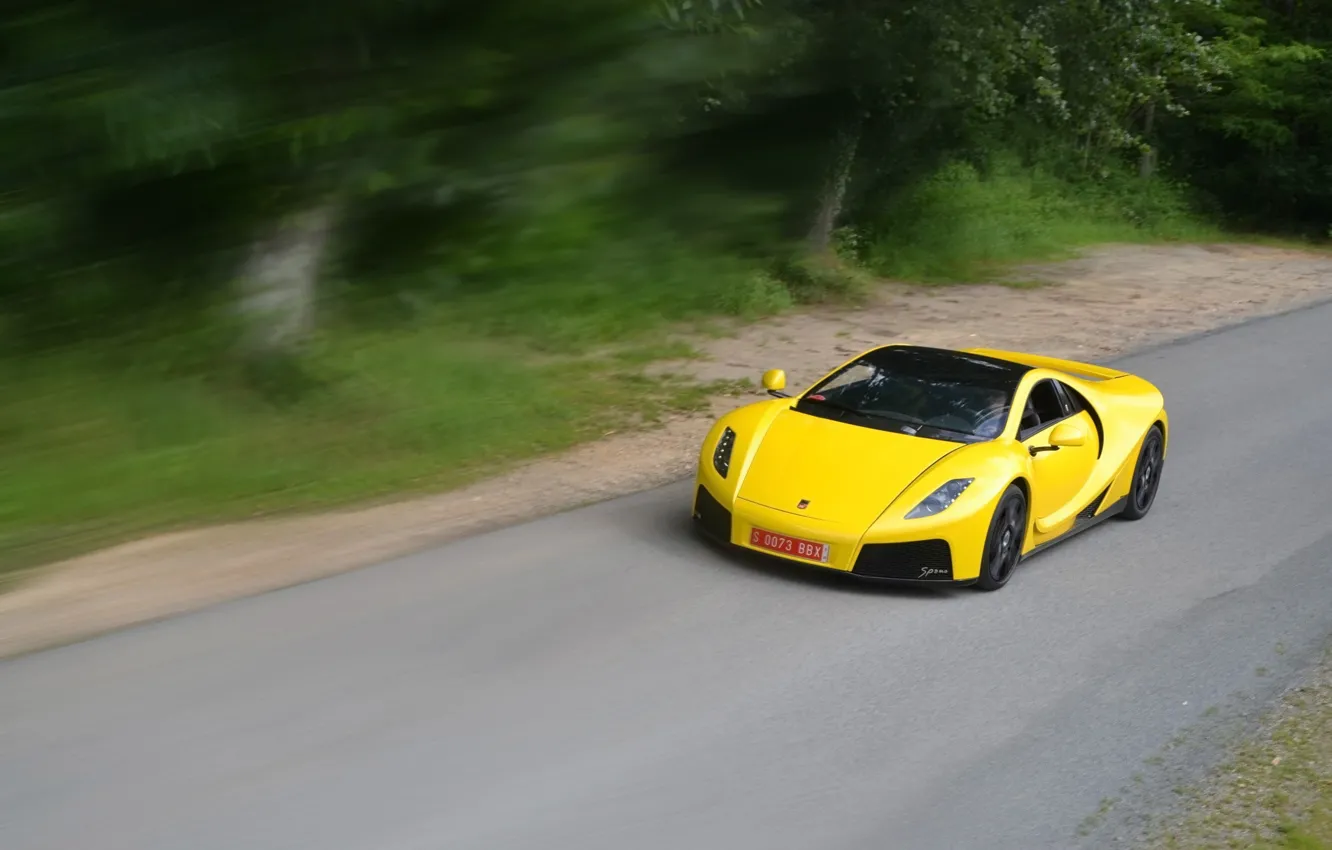 Photo wallpaper speed, supercar, yellow, Spania, GTA Spano