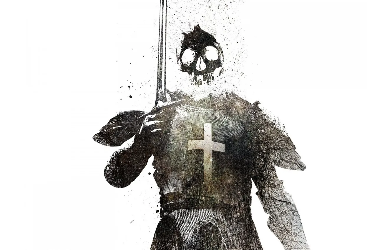 Photo wallpaper cross, sword, Templar