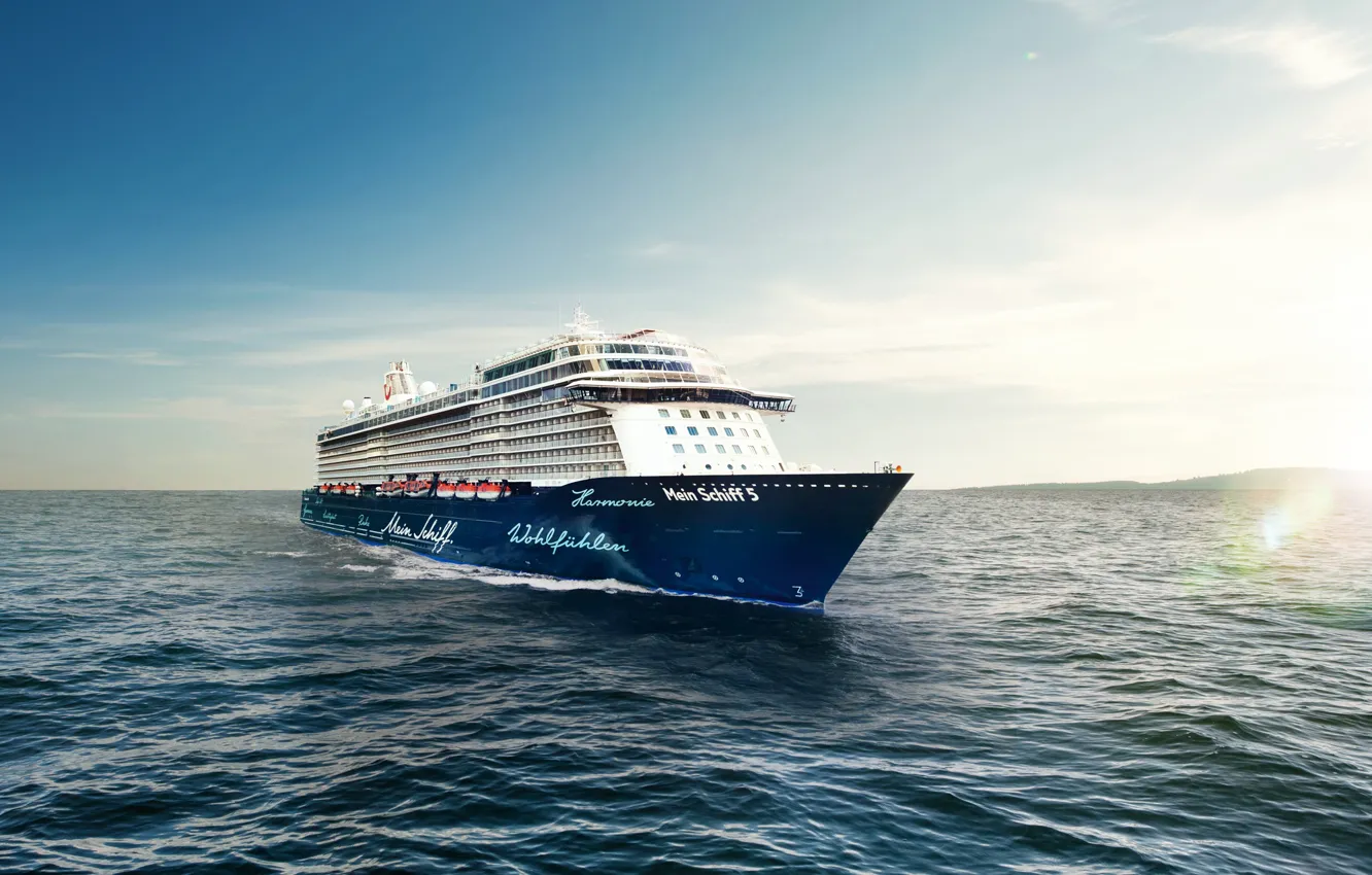 Photo wallpaper sea, the sky, light, The ship, liner, passenger, Tank, My