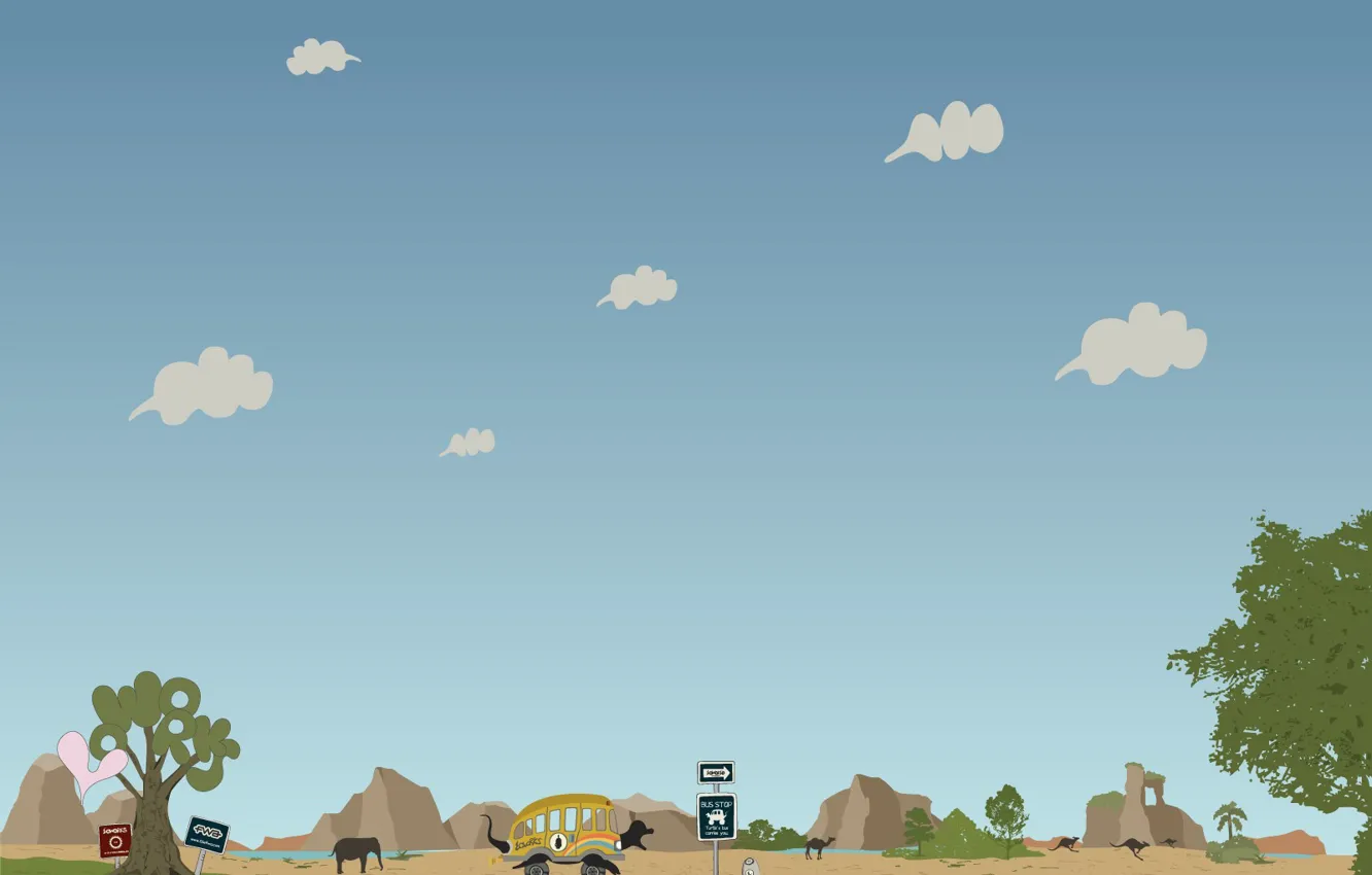 Photo wallpaper animal, minimalism, vector