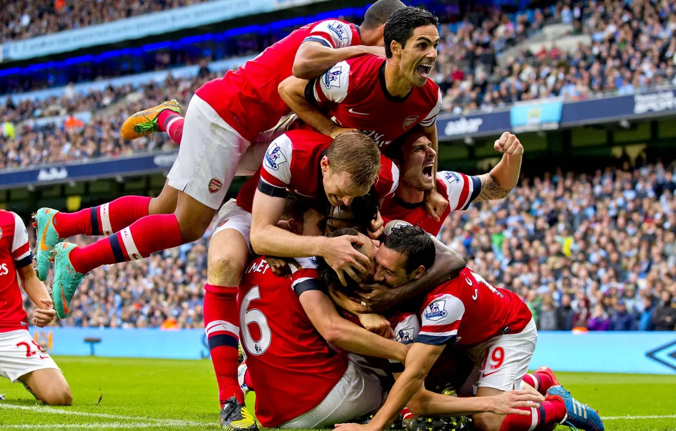 Photo wallpaper background, Arsenal, tribune, players, Arsenal, Football Club, The Gunners, The gunners
