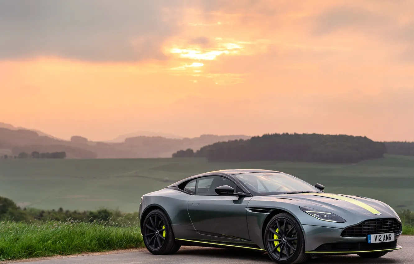 Photo wallpaper sunset, Aston Martin, 2018, DB11, AMR, Signature Edition