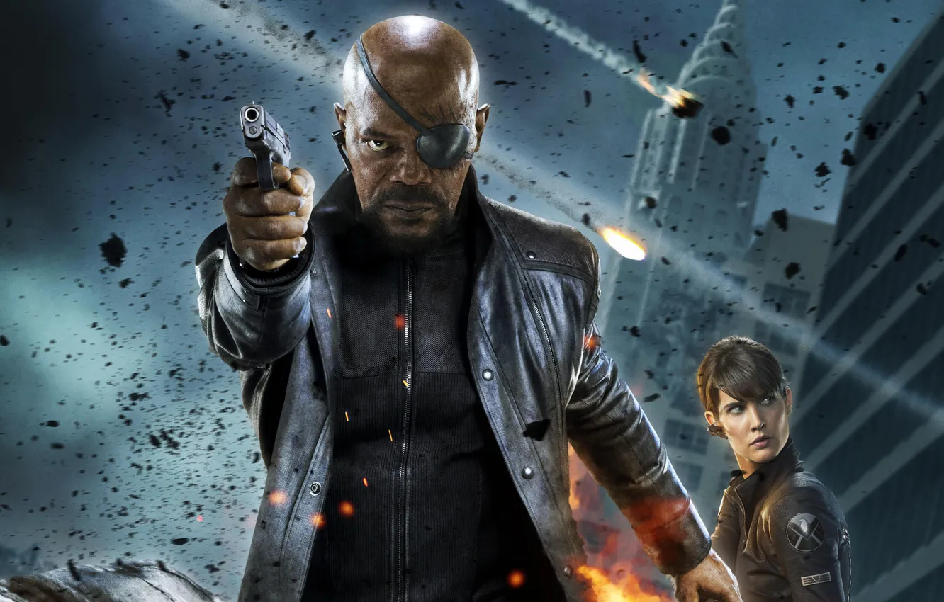 Photo wallpaper gun, fiction, headband, Marvel, comic, agent, The Avengers, The Avengers