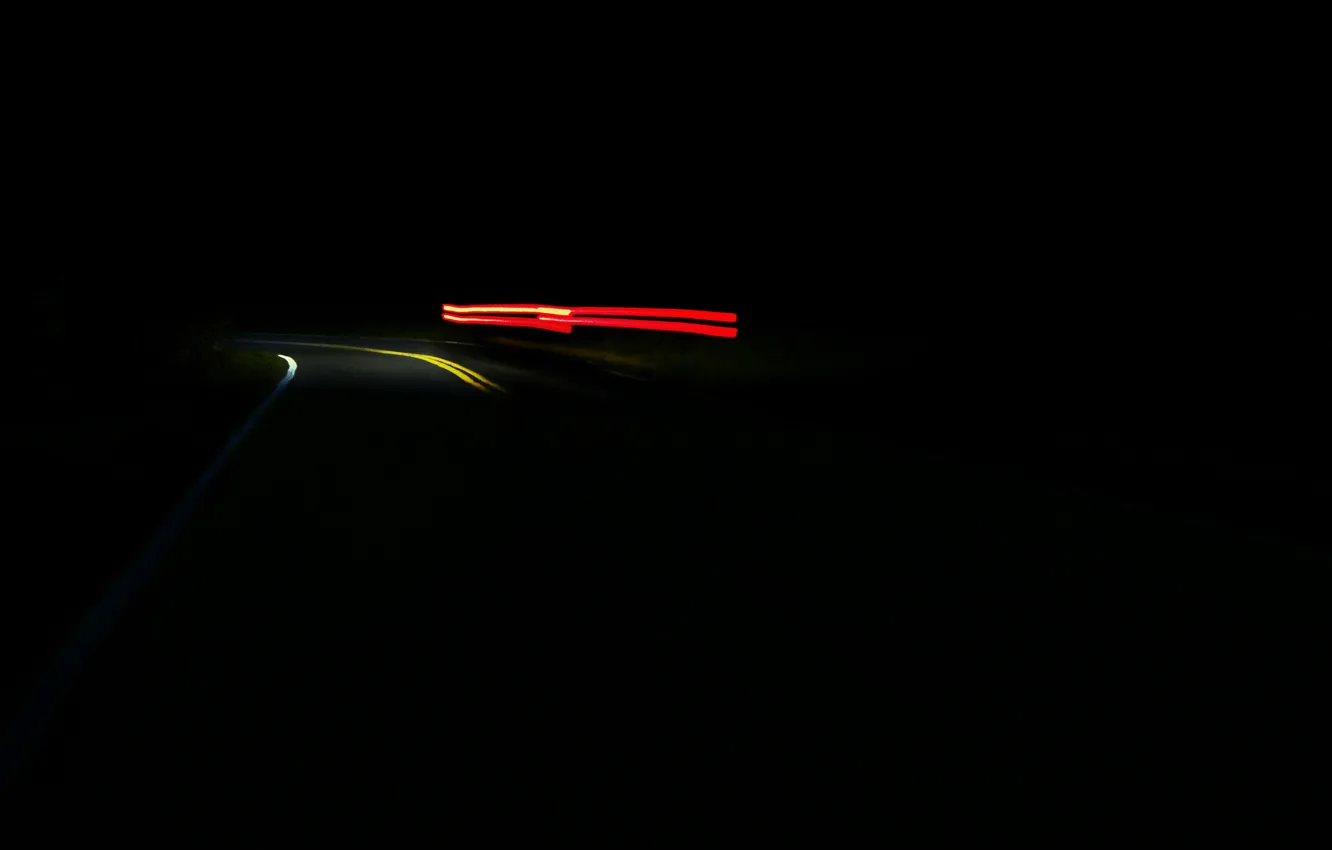 Photo wallpaper road, night, Brake Tap