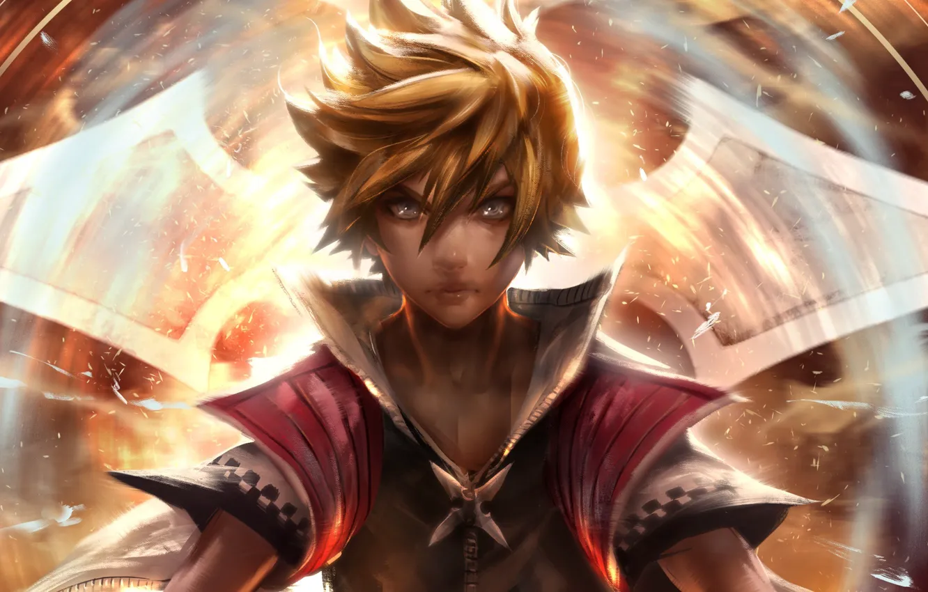 Photo wallpaper the game, anime, art, guy, gianluca rolli, Kingdom Hearts II, ROXAS