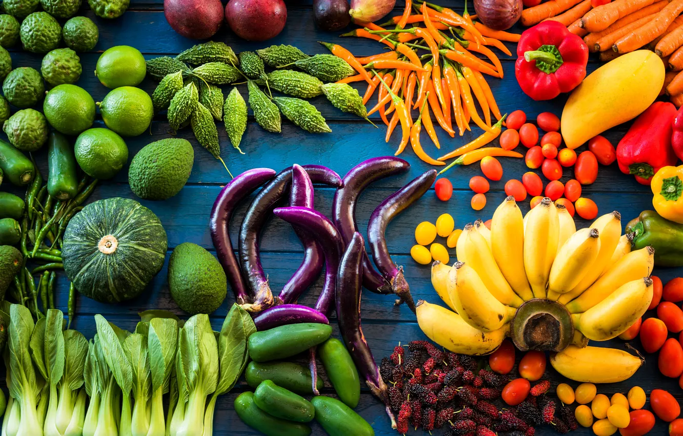 Photo wallpaper Vegetables, fruit, cuts, range