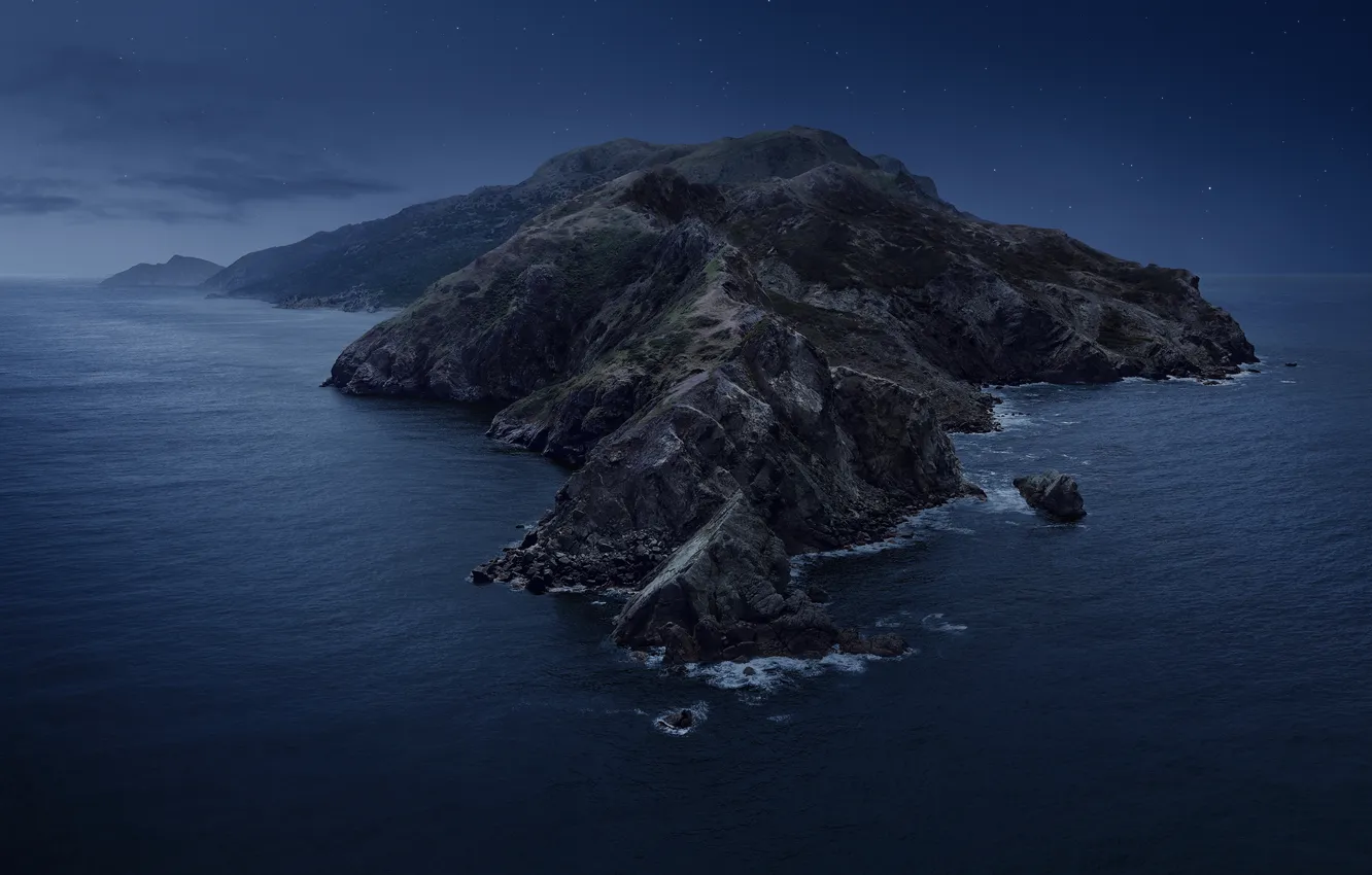 Photo wallpaper dark, sky, ocean, island, Catalina, Mac Book