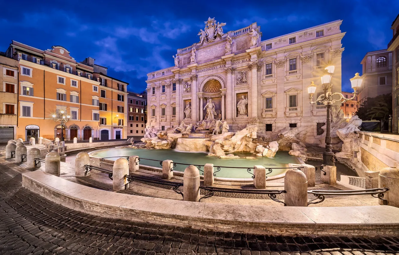 Photo wallpaper Rome, Italy, The Vatican, Roma, Trevi fountain