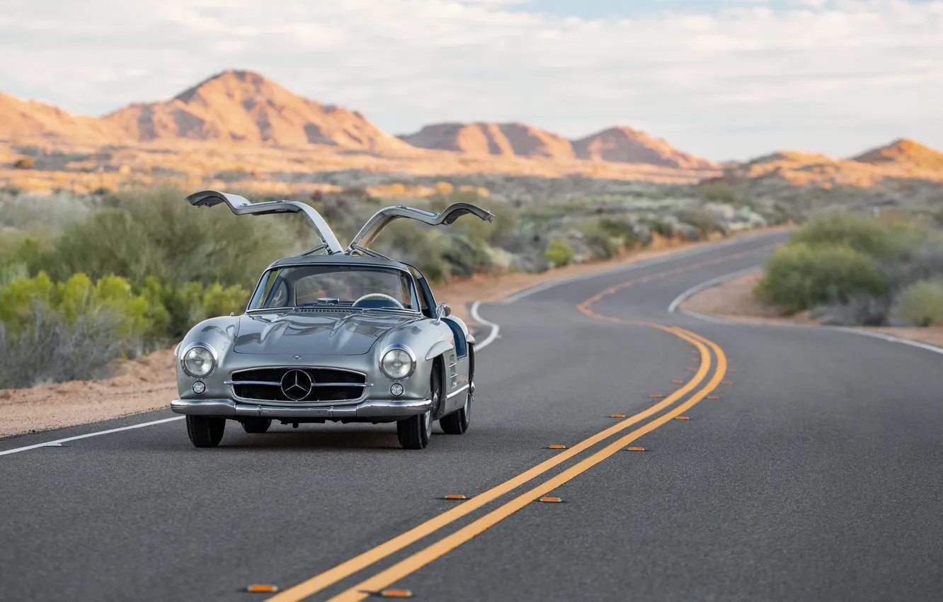 Photo wallpaper Mercedes-Benz, 300SL, 1955, Mercedes-Benz 300 SL, Gullwing