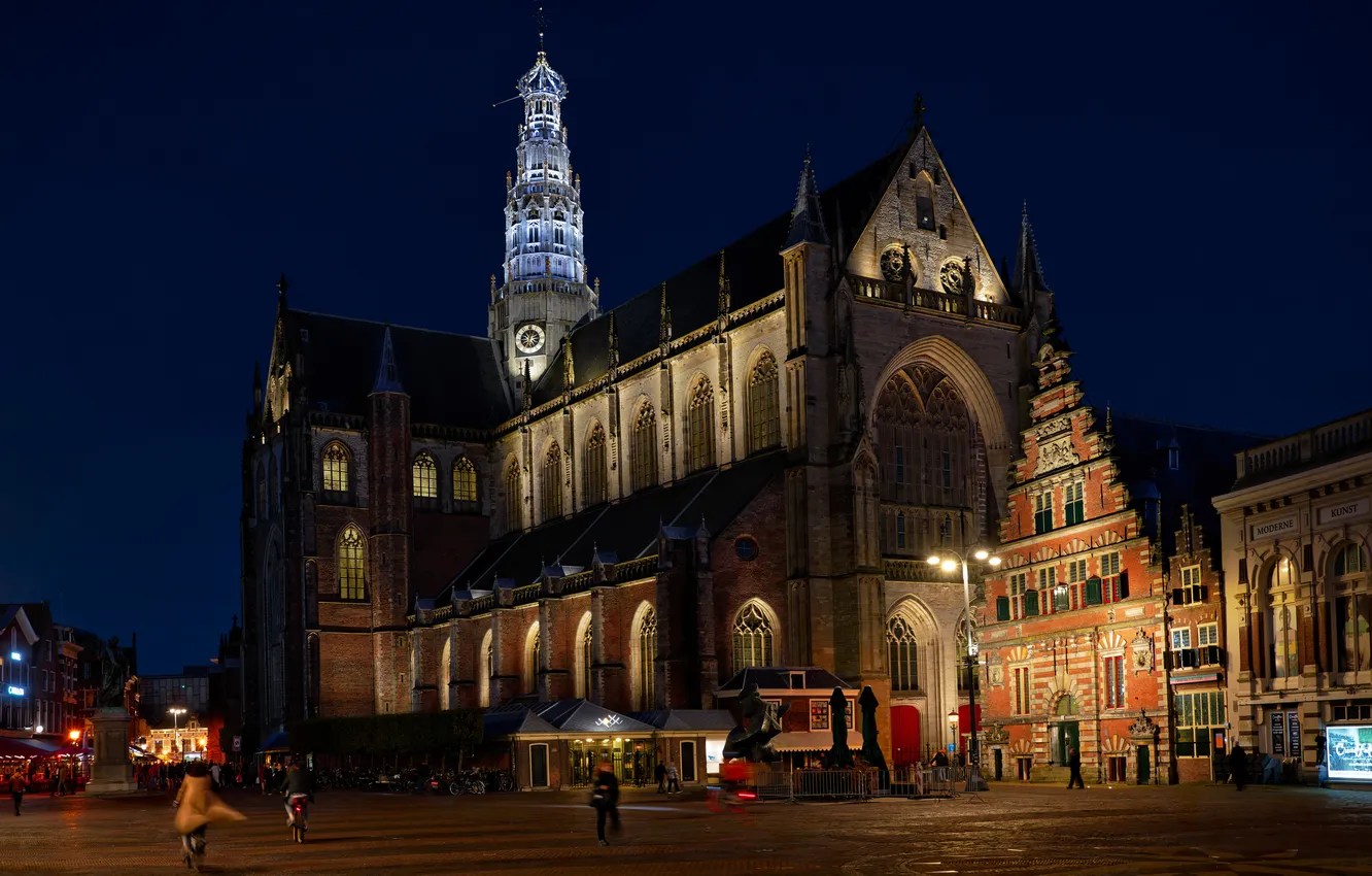 Photo wallpaper building, the evening, Netherlands, Haarlem